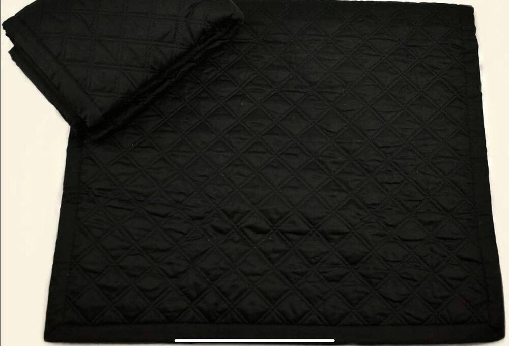 Hudson Park Collection Double Diamond KING Quilted Pillowshams Black